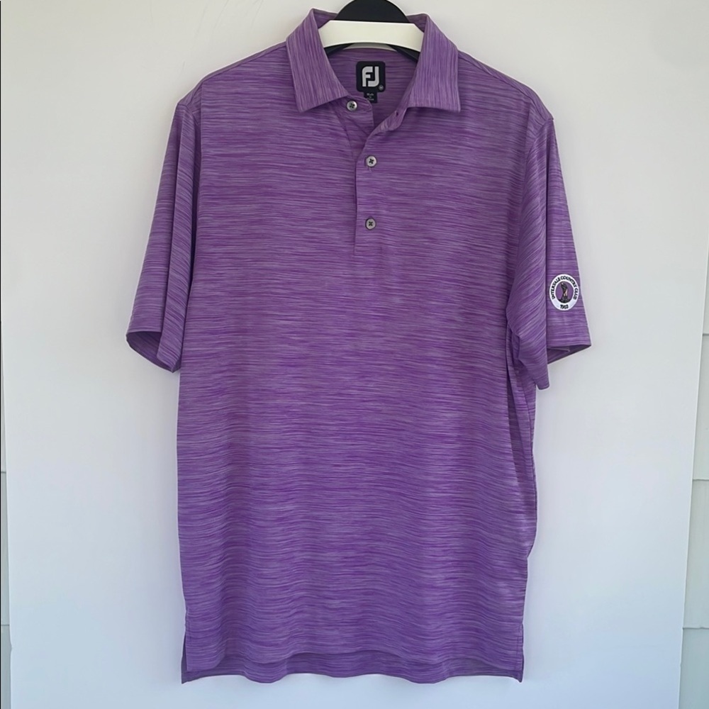 FootJoy Purple Lightweight Polo Shirt Intervale Country Club Logo Medium